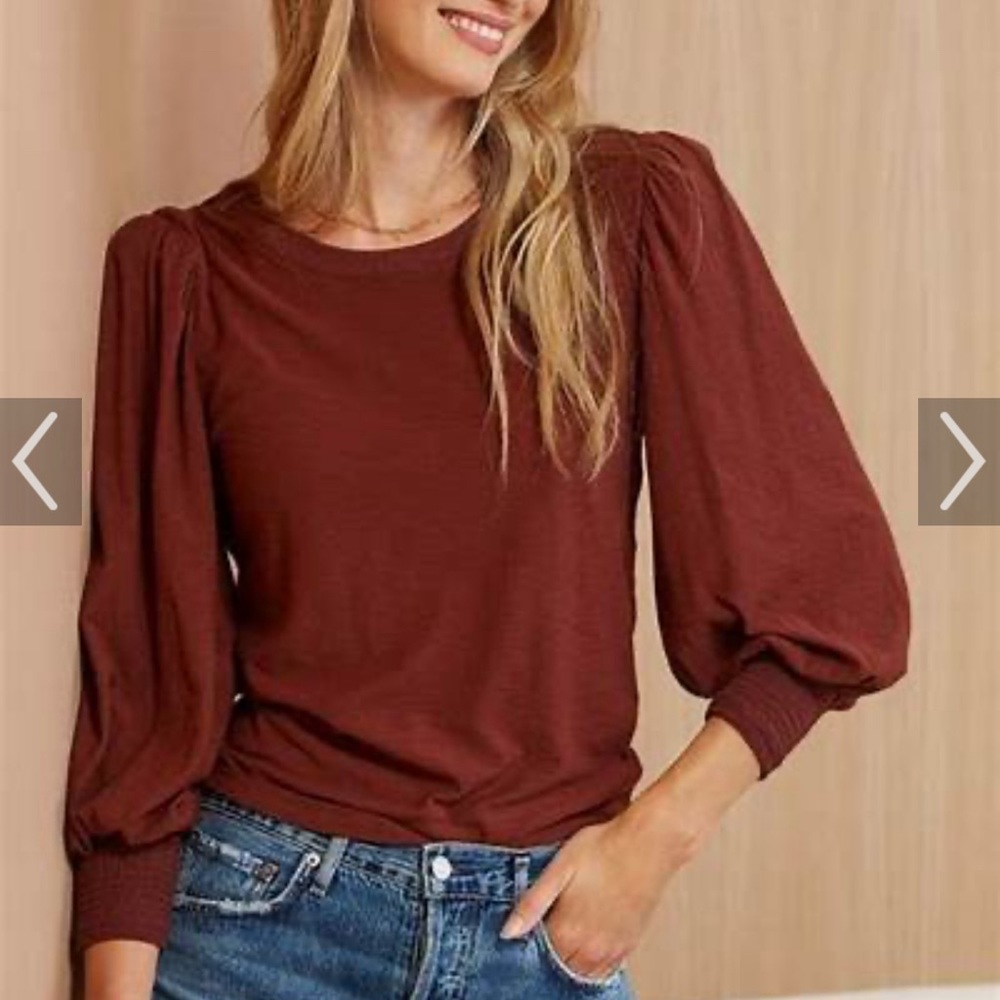 Nation LTD Loren Smocked Tee Shirt Size M